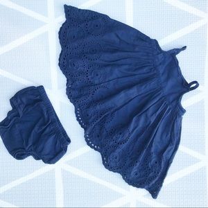 Baby Gap Navy Eyelet Dress Set